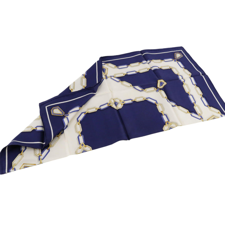 Navy Blue Silk Scarf