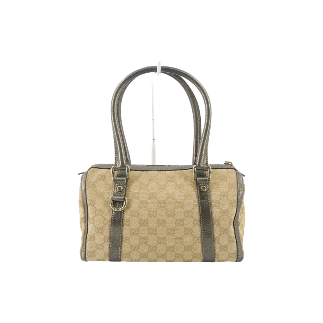 Beige GG Canvas Boston Bag
