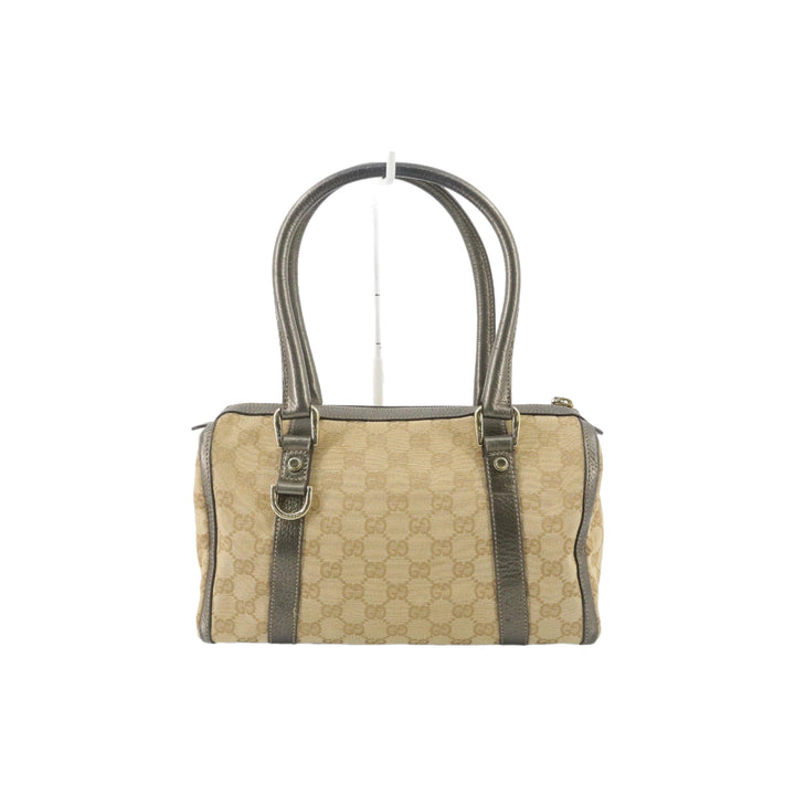 Beige GG Canvas Boston Bag