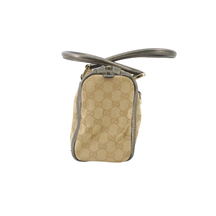 Beige GG Canvas Boston Bag