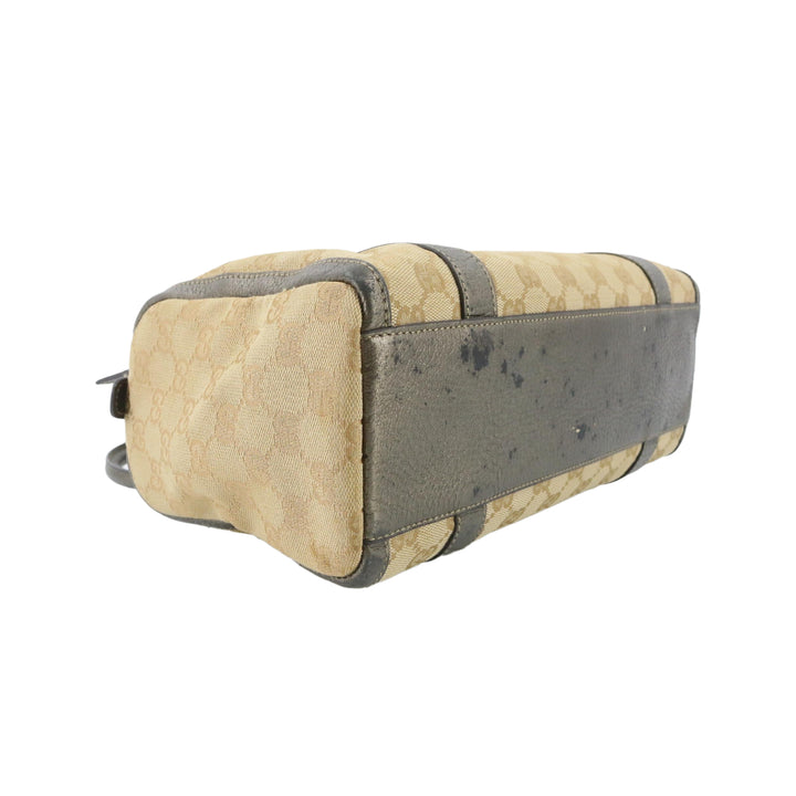 Beige GG Canvas Boston Bag