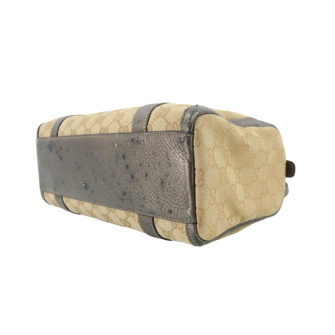 Beige GG Canvas Boston Bag