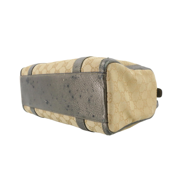 Beige GG Canvas Boston Bag