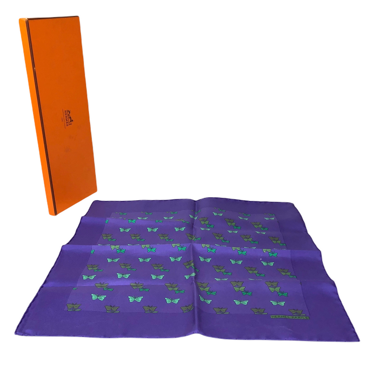 Hermes Purple Silk Scarf