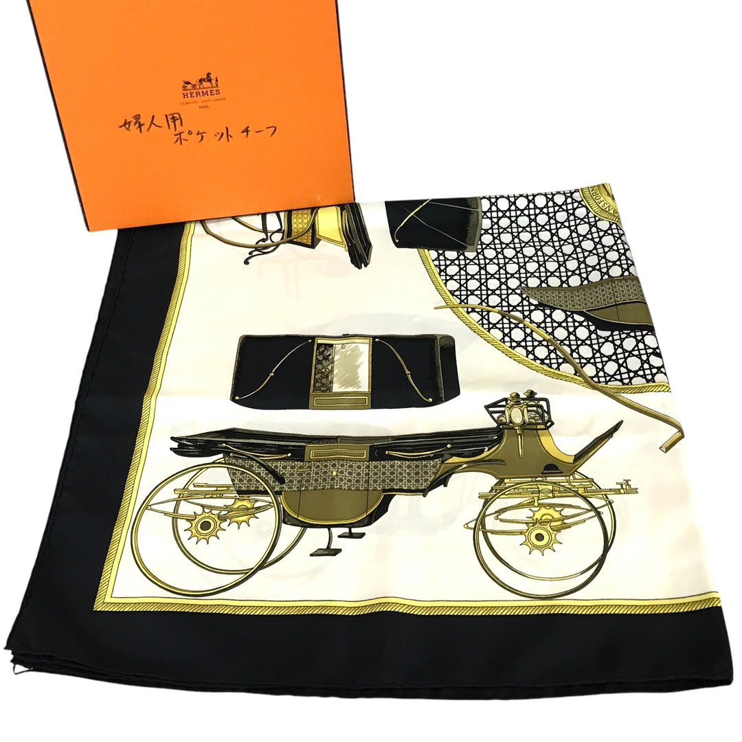 Hermes Navy Blue Silk Scarf