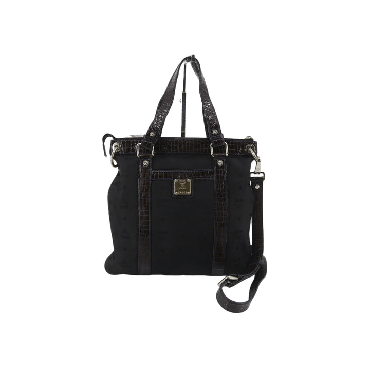 Black Visetos 2 Way Shoulder Bag
