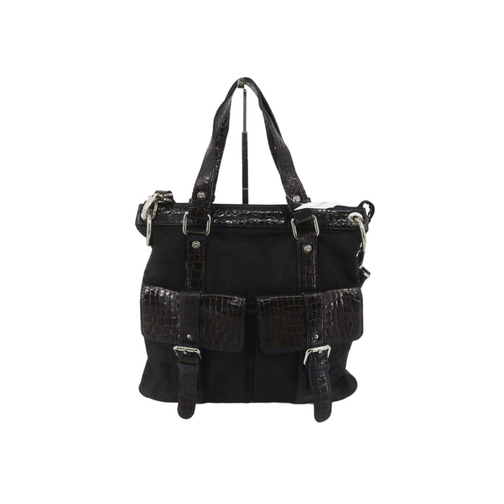 Black Visetos 2 Way Shoulder Bag