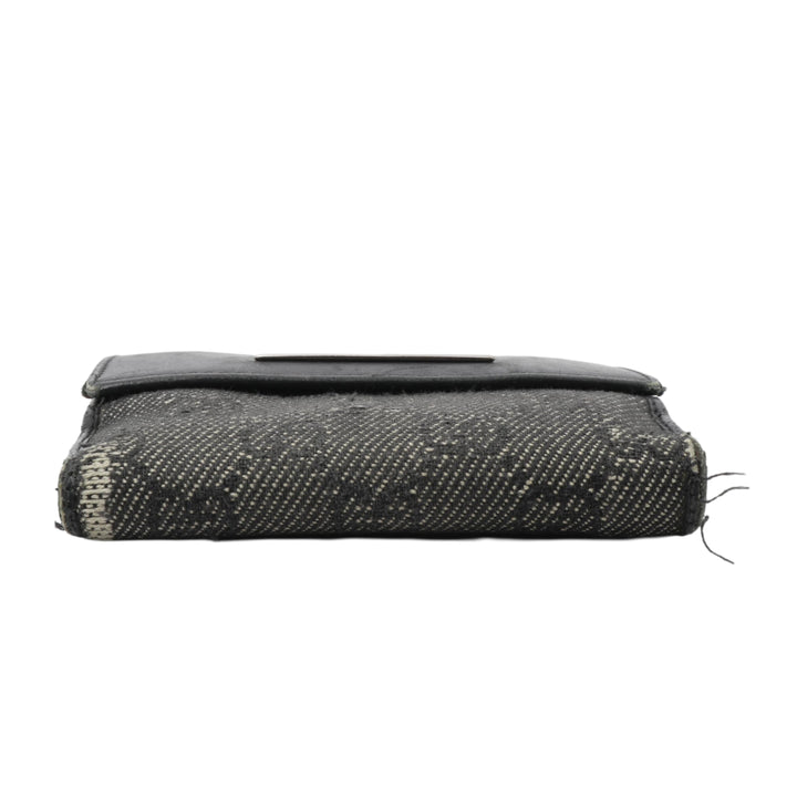 Black GG Canvas Compact Wallet