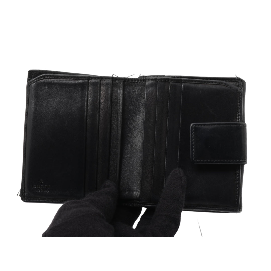 Black GG Canvas Compact Wallet