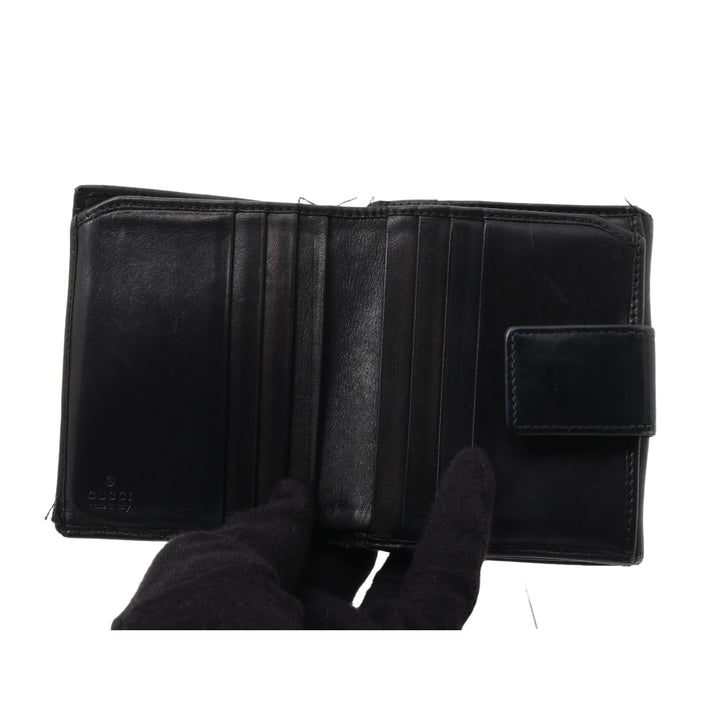 Black GG Canvas Compact Wallet