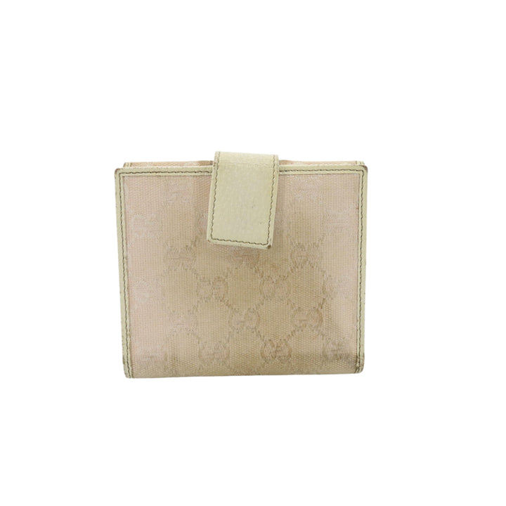 Beige GG Canvas Compact Wallet
