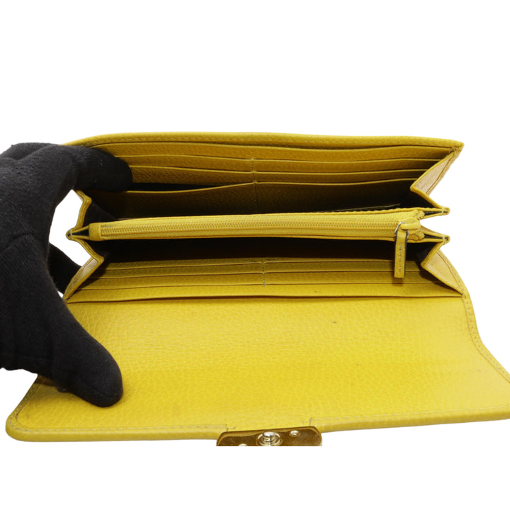 Yellow Interlocking Long Wallet