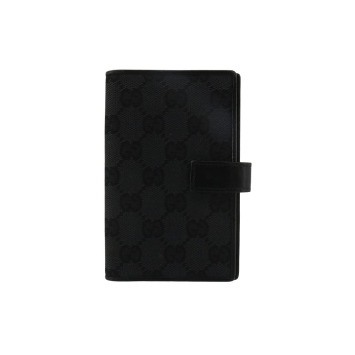 Black GG Canvas Compact Wallet