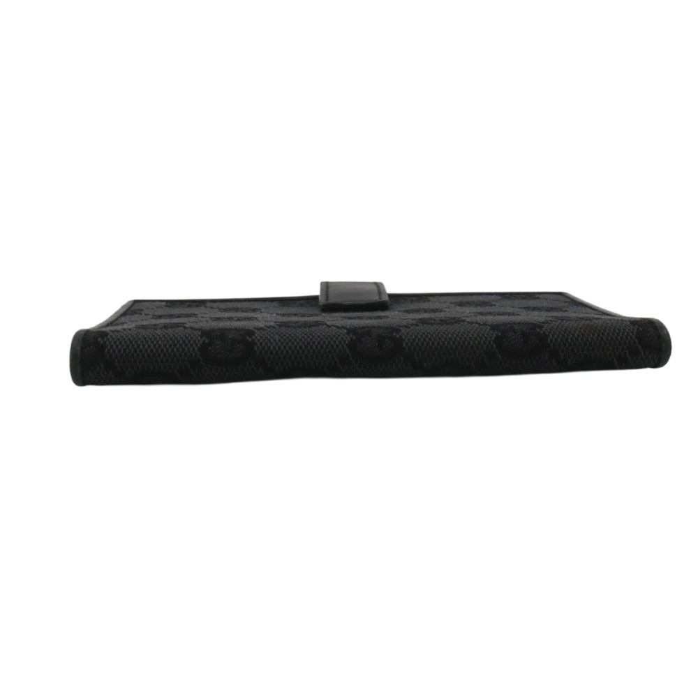 Black GG Canvas Compact Wallet