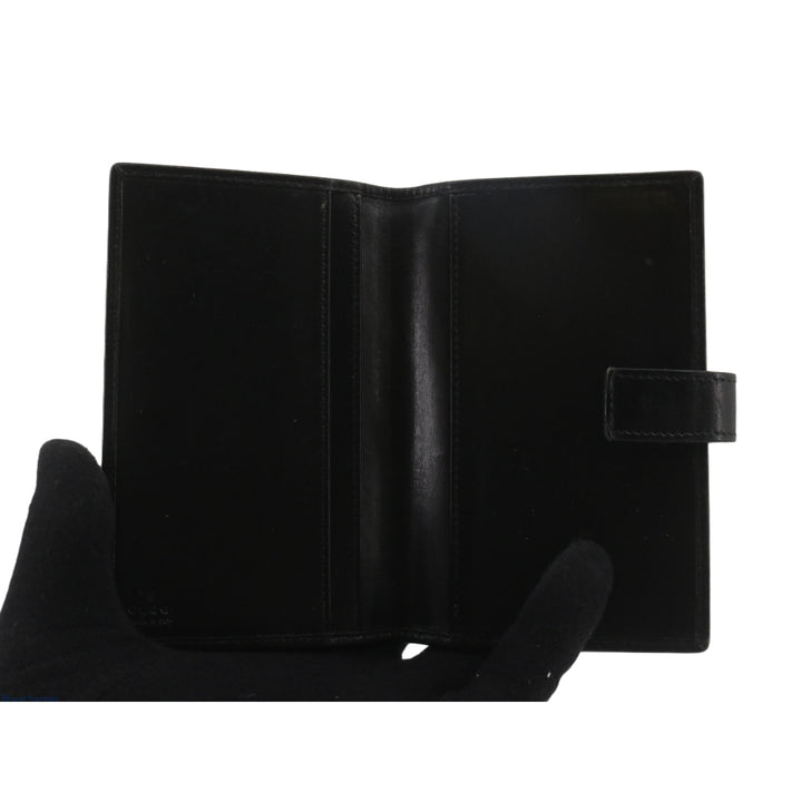 Black GG Canvas Compact Wallet