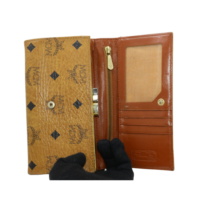 Brown Visetos Long Wallet