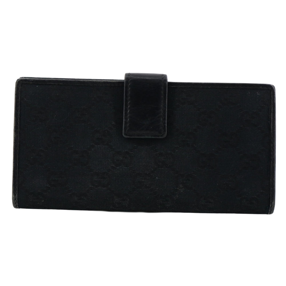 Black GG Canvas Long Wallet