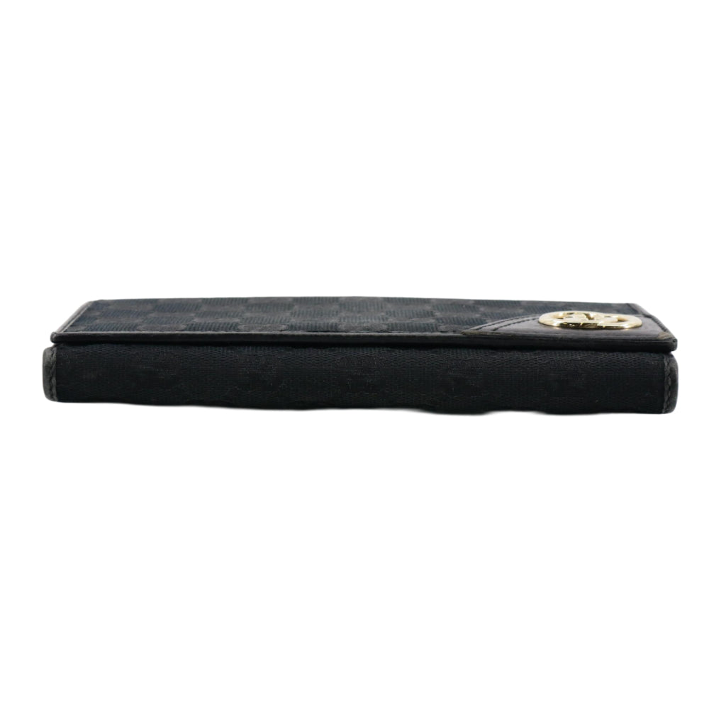 Black GG Canvas Long Wallet