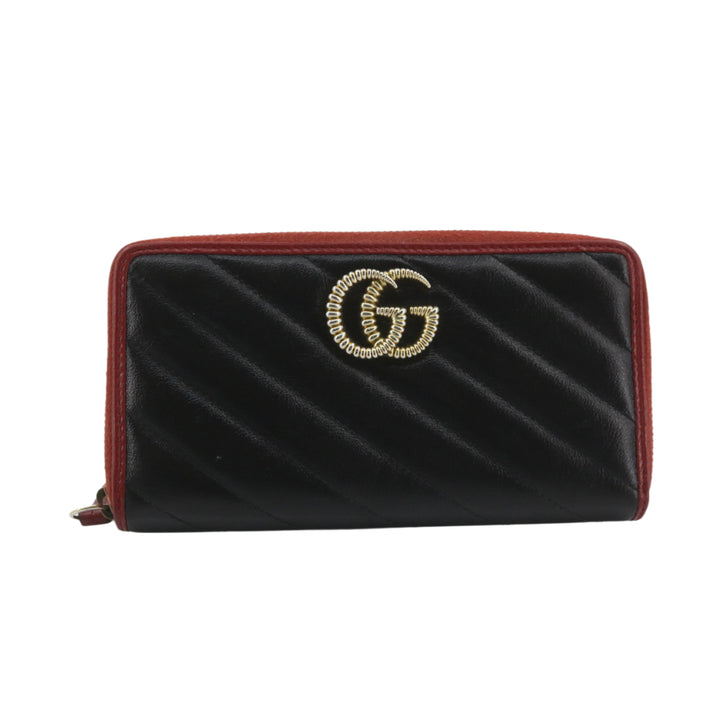 Black Double GG Zippy Wallet