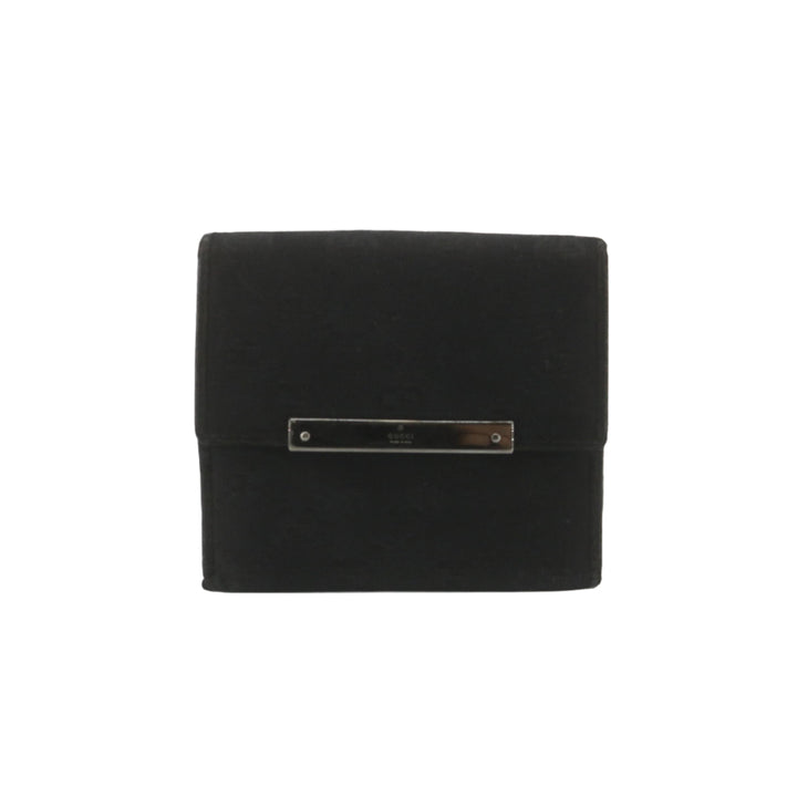 Black GG Canvas Compact Wallet