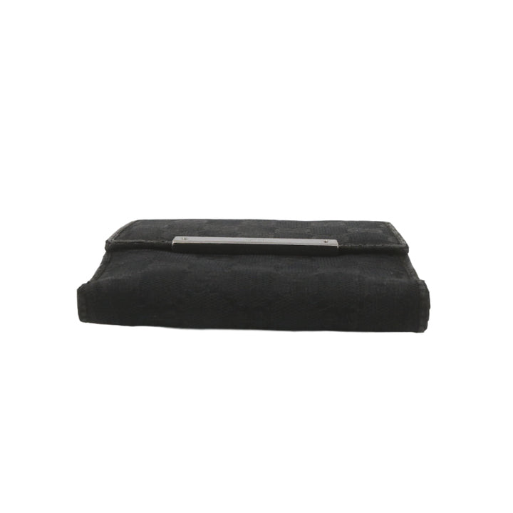 Black GG Canvas Compact Wallet