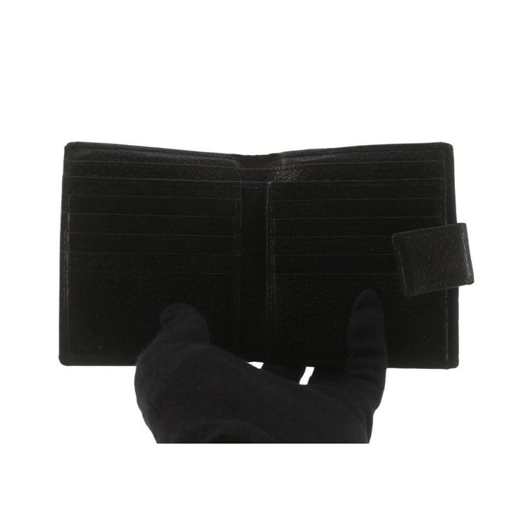 Black GG Canvas Compact Wallet