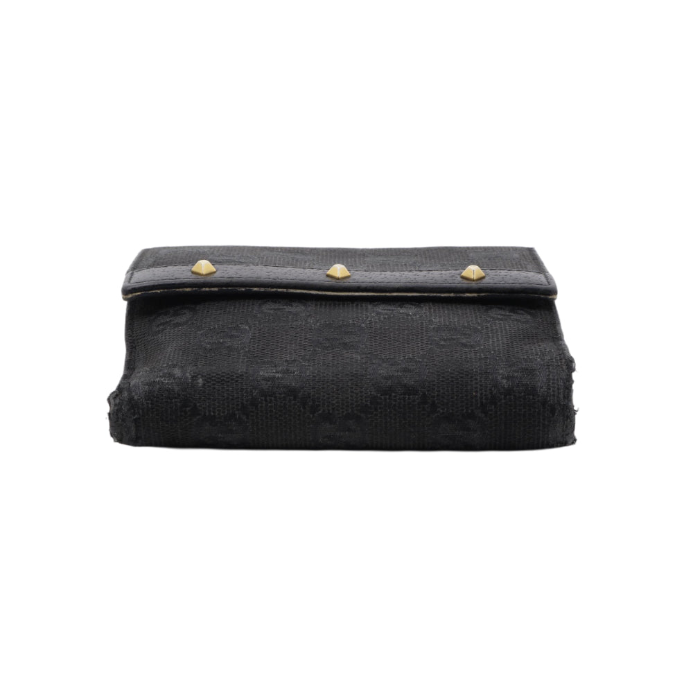 Black GG Canvas Compact Wallet