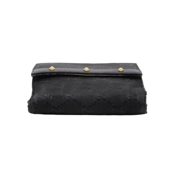 Black GG Canvas Compact Wallet