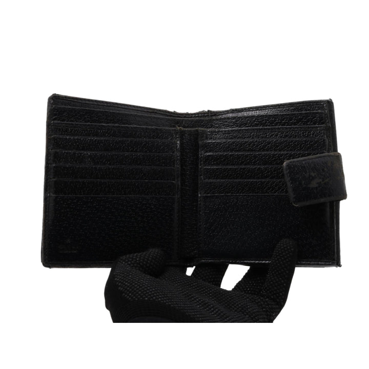 Black GG Canvas Compact Wallet