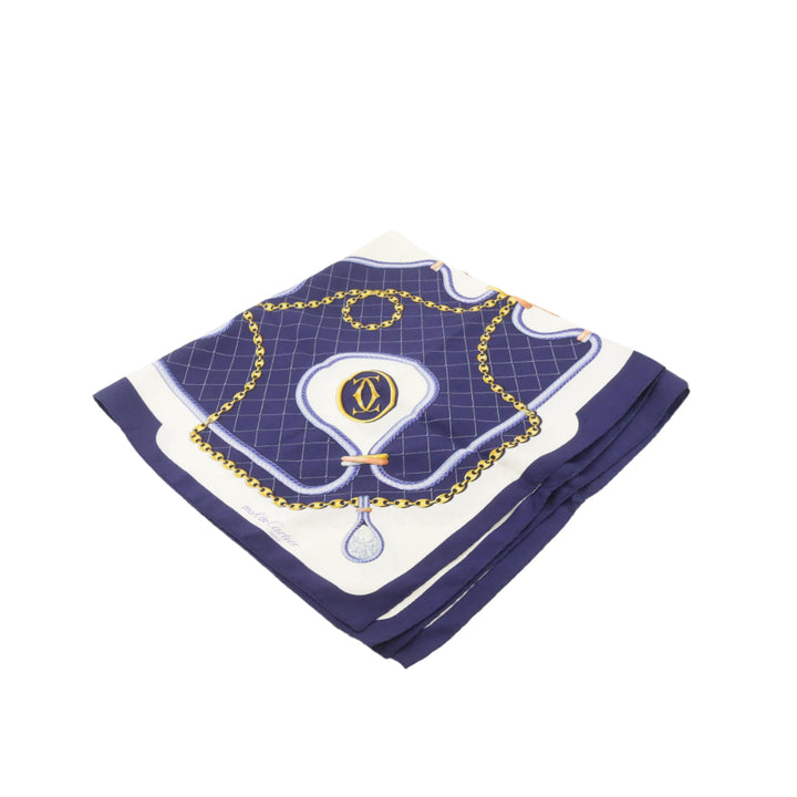 Navy Blue Silk Scarf