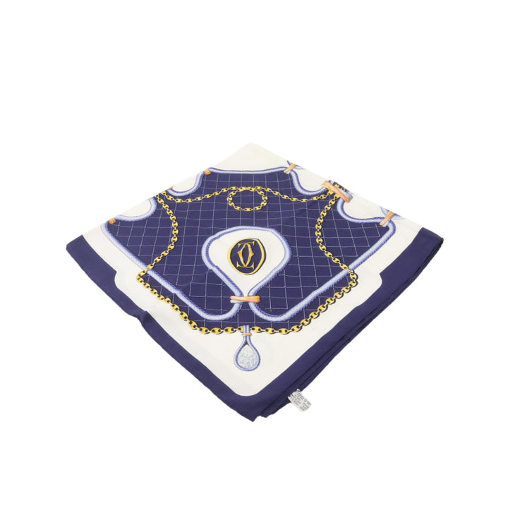 Navy Blue Silk Scarf