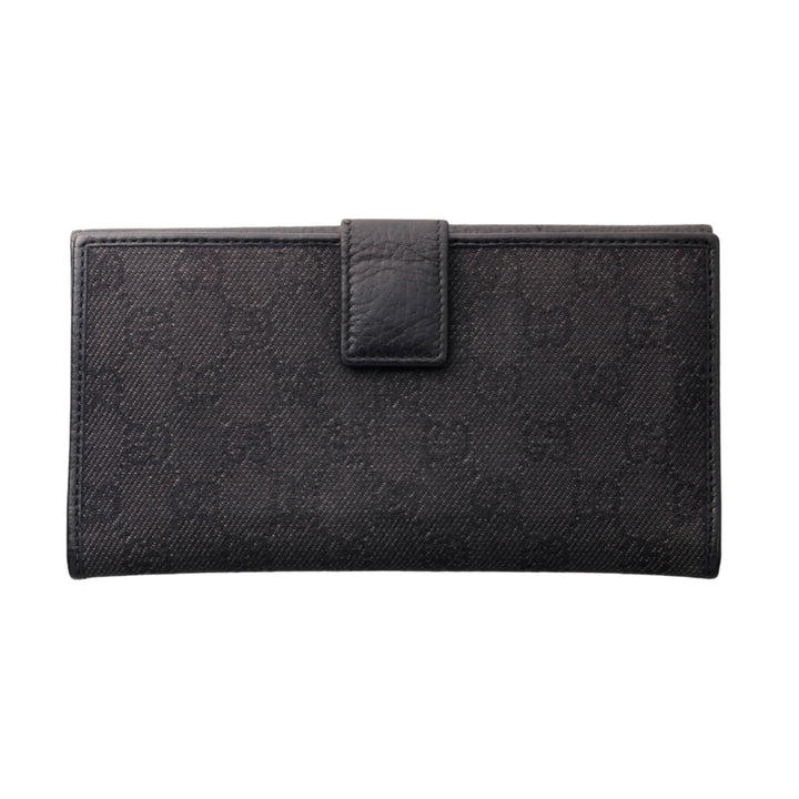 Black GG Canvas Long Wallet