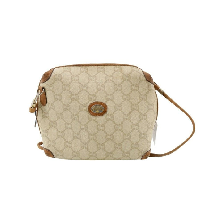 Beige GG Canvas Shoulder Bag