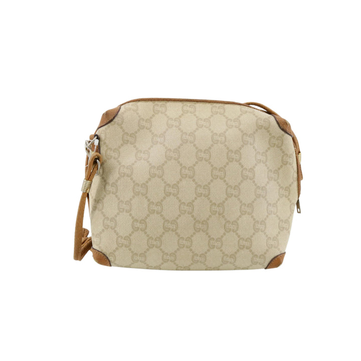 Beige GG Canvas Shoulder Bag