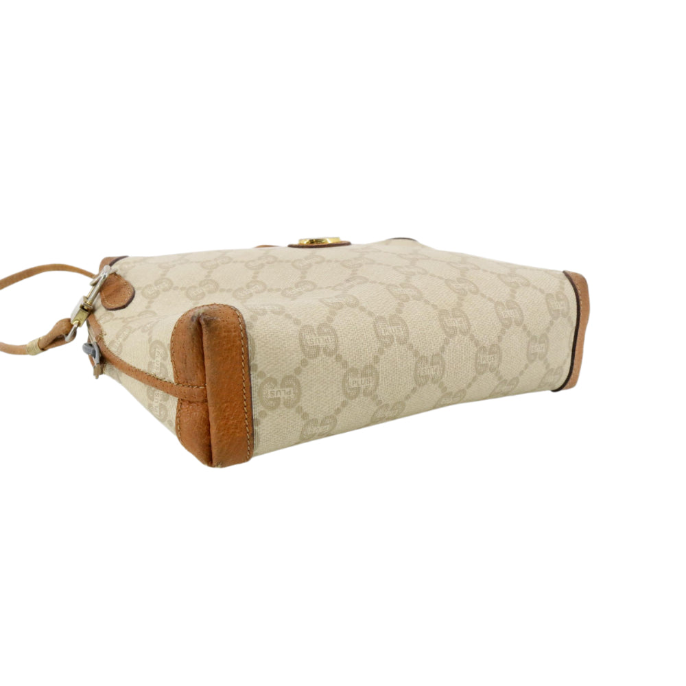 Beige GG Canvas Shoulder Bag
