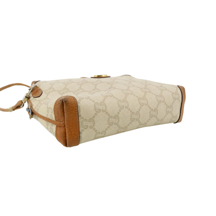 Beige GG Canvas Shoulder Bag