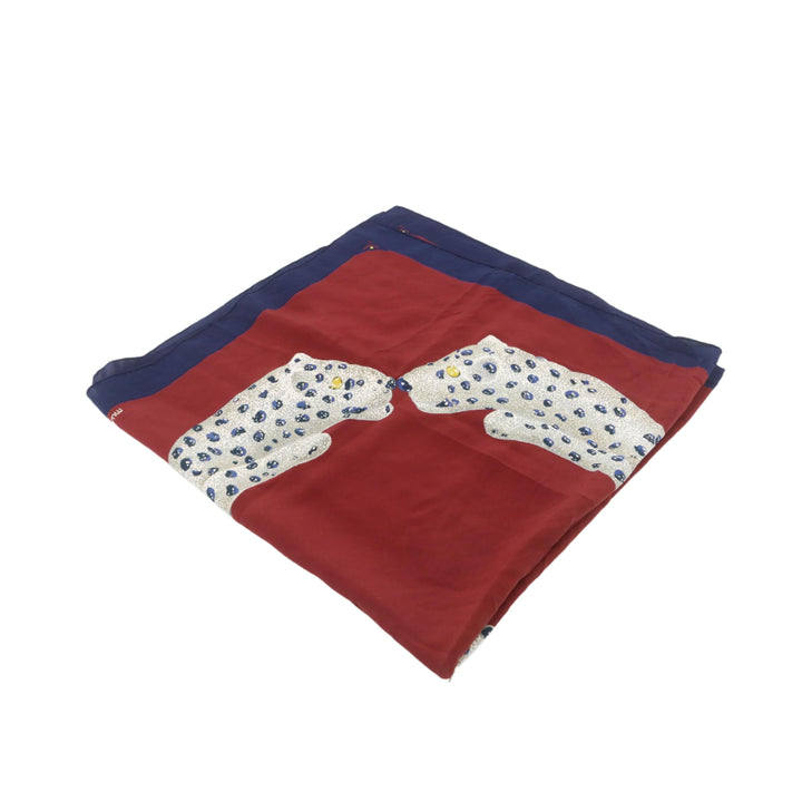 Navy Blue Silk Scarf