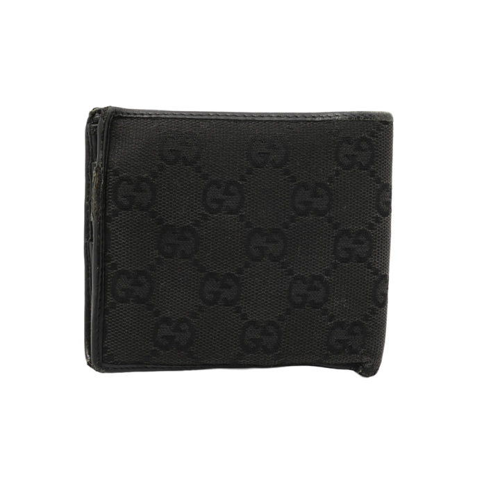Black GG Canvas Bi-Fold Wallet