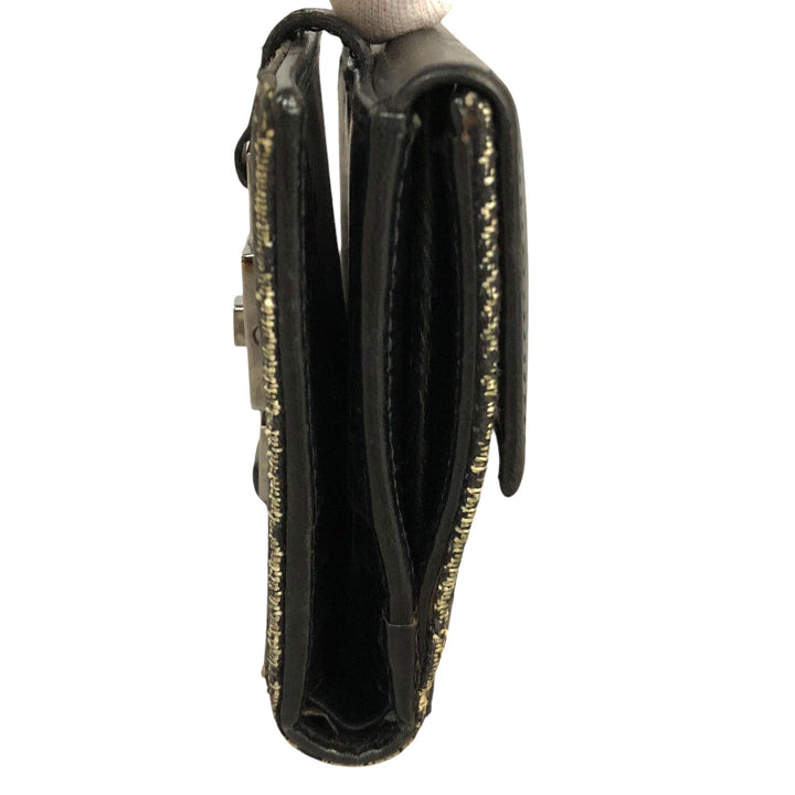 Black GG Canvas Compact Wallet