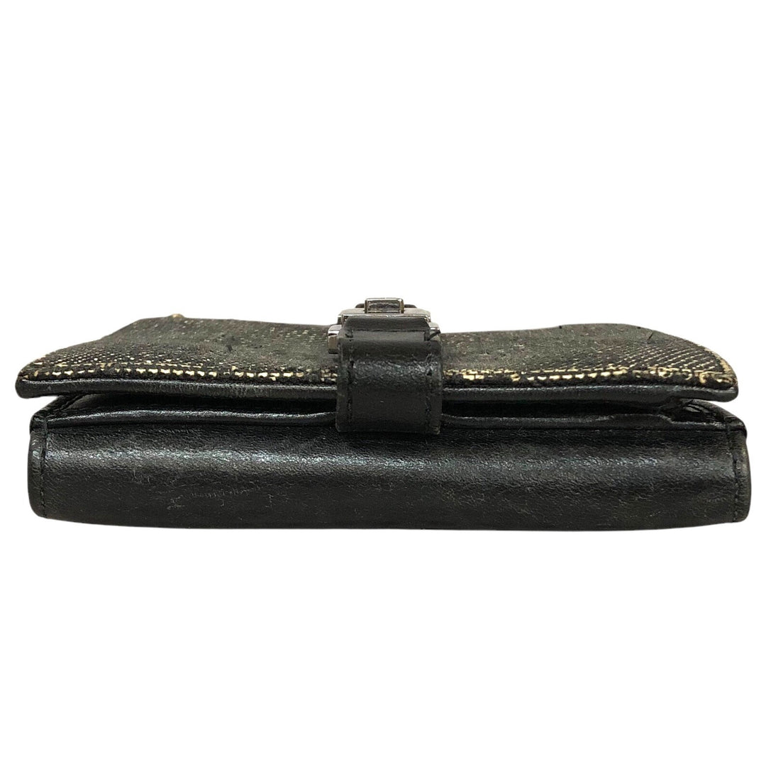 Black GG Canvas Compact Wallet