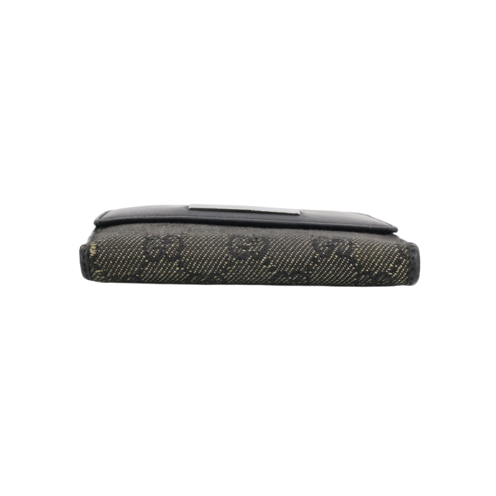 Black GG Canvas Compact Wallet