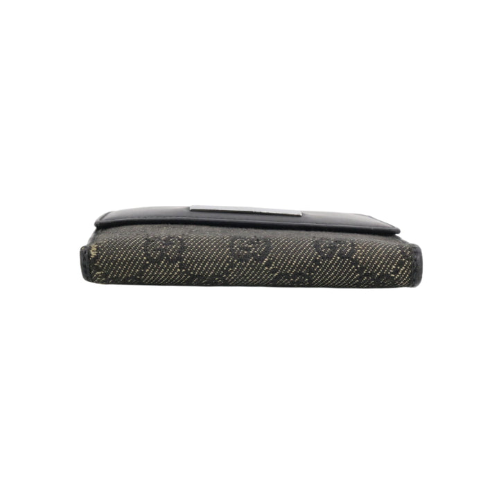 Black GG Canvas Compact Wallet