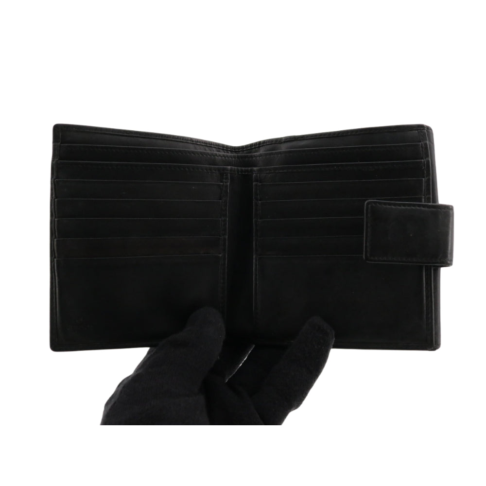 Black GG Canvas Compact Wallet