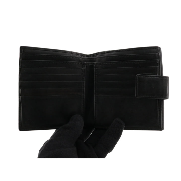 Black GG Canvas Compact Wallet