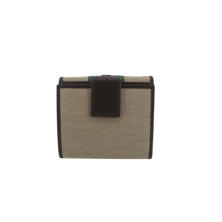 Beige Shelly Line Compact Wallet