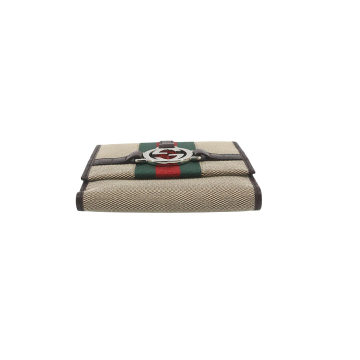 Beige Shelly Line Compact Wallet