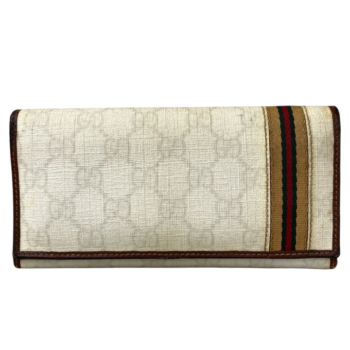 Beige GG Canvas Long Wallet