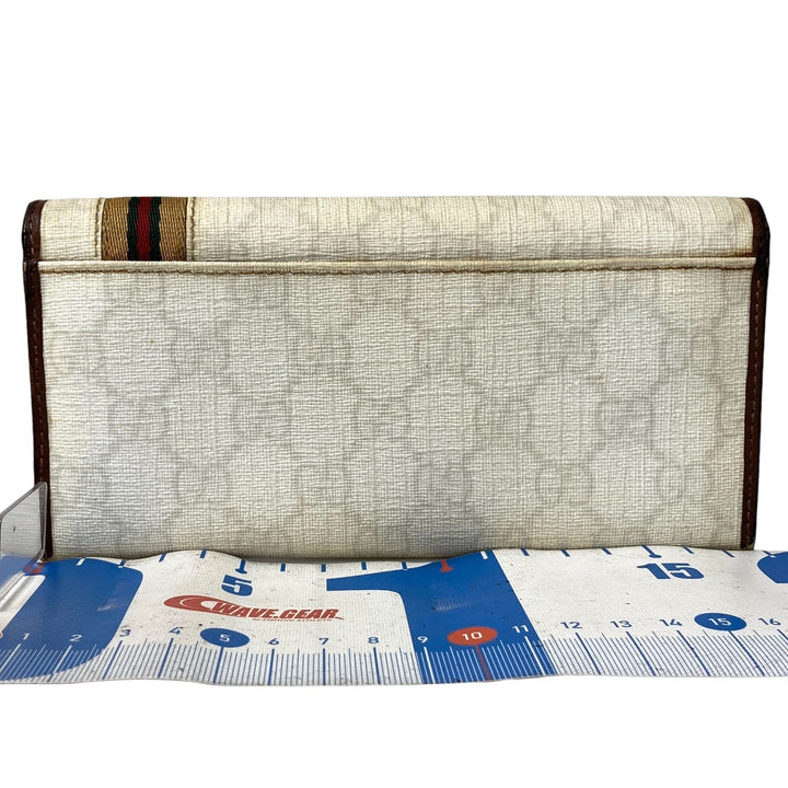 Beige GG Canvas Long Wallet