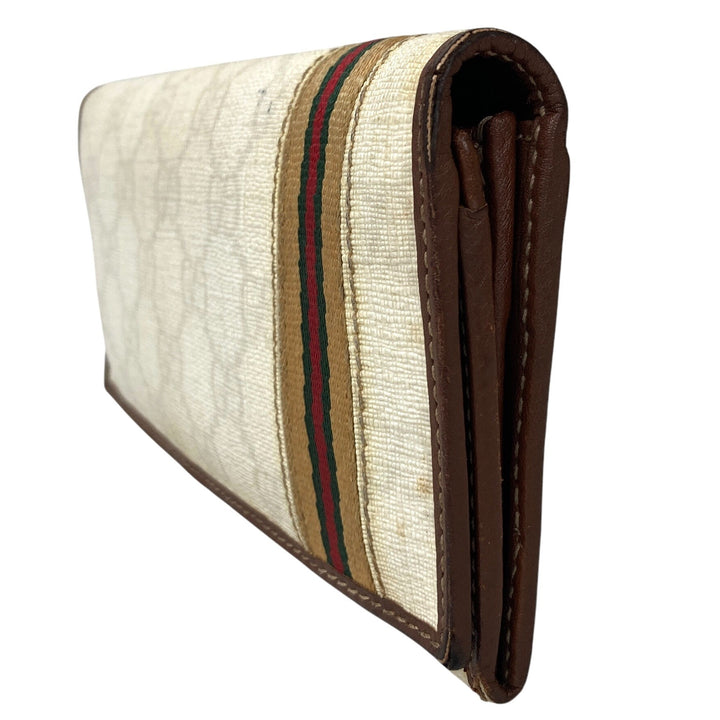 Beige GG Canvas Long Wallet