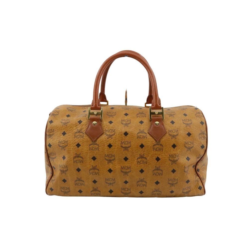 Brown Visetos Boston Bag
